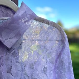 Vintage lavender Lace Shirt Size L